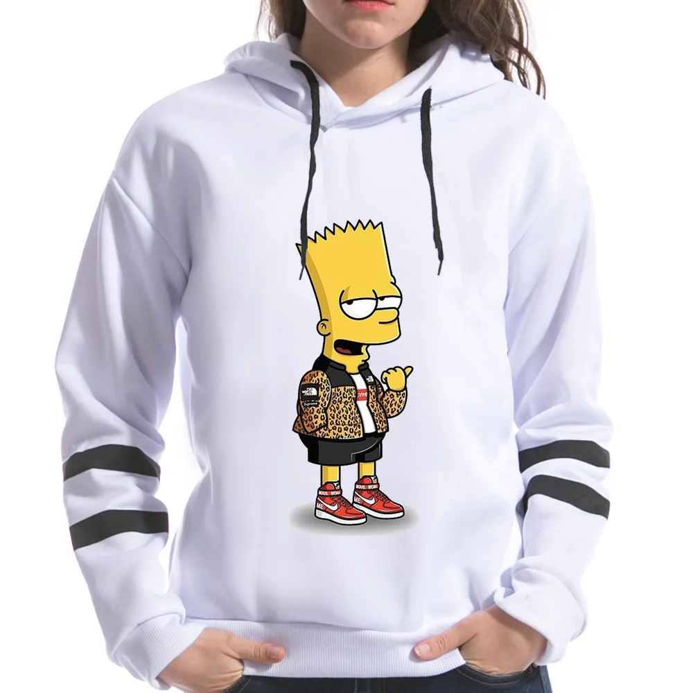 

Female Long Sleeve 2019 Spring Harajuku Korean Style Hooded Fashion Naughty Simpson Print Women Hoodies Sweatshirts