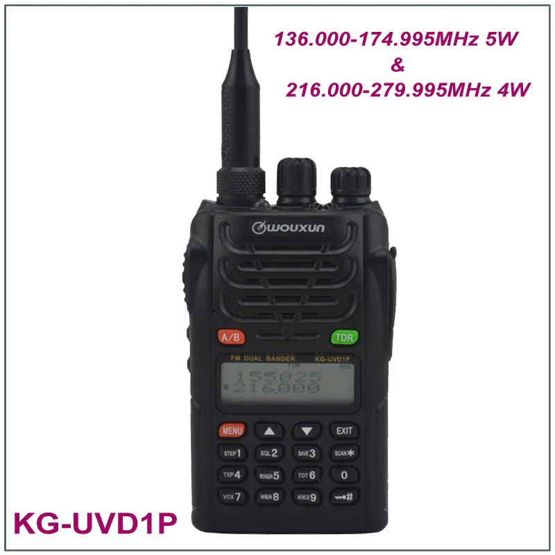 Wouxun KG-UVD1P двухдиапазонный радиоприемник 136,000-174,995 МГц и 216,000-279,995 МГц fm-приемопередатчик