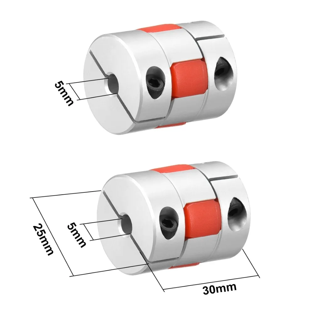 

Uxcell High Quality L30xD25 5mm to 5mm Shaft Coupling Bore Flexible Coupler Joint High Hardness for M3 Servo Stepped Motor