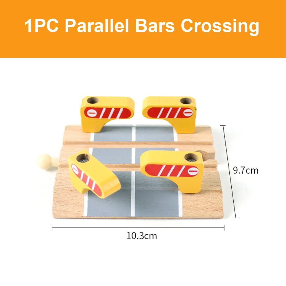 Деревянная рейка, аксессуары для треков, мостовые ПИРСЫ, деревянные железнодорожные дорожки, подходят для Томаса, развивающие блоки, игрушки для детей, подарки - Цвет: 1pc block