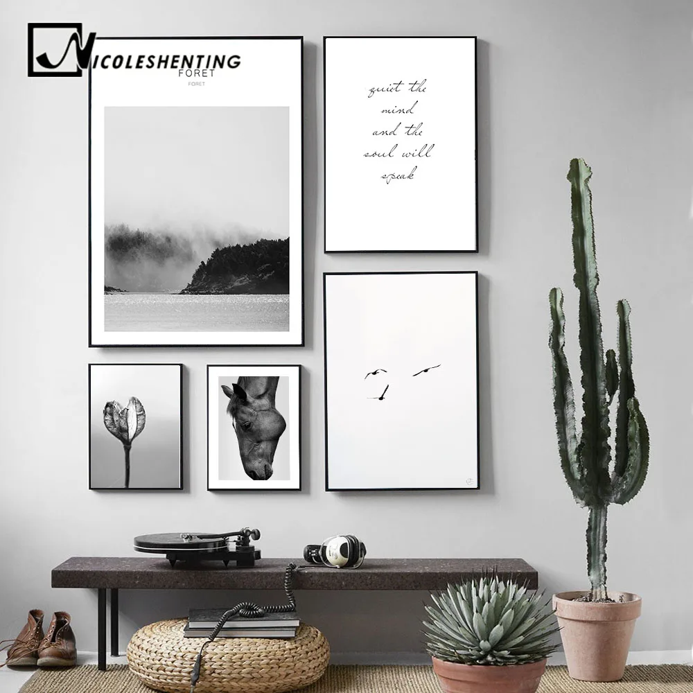 

Minimalist Landscape Wall Art Canvas Poster Nordic Style Print Flower Forest Decorative Picture Home Decoration No Frame