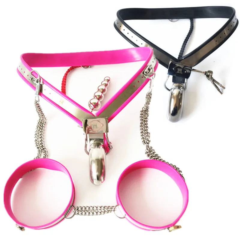 Male Chastity Belt with Anal Plug Stainless Steel Chastity Device Cock Sleeve Penis Cage Chastity Pants Sex Toy for Man G7-26