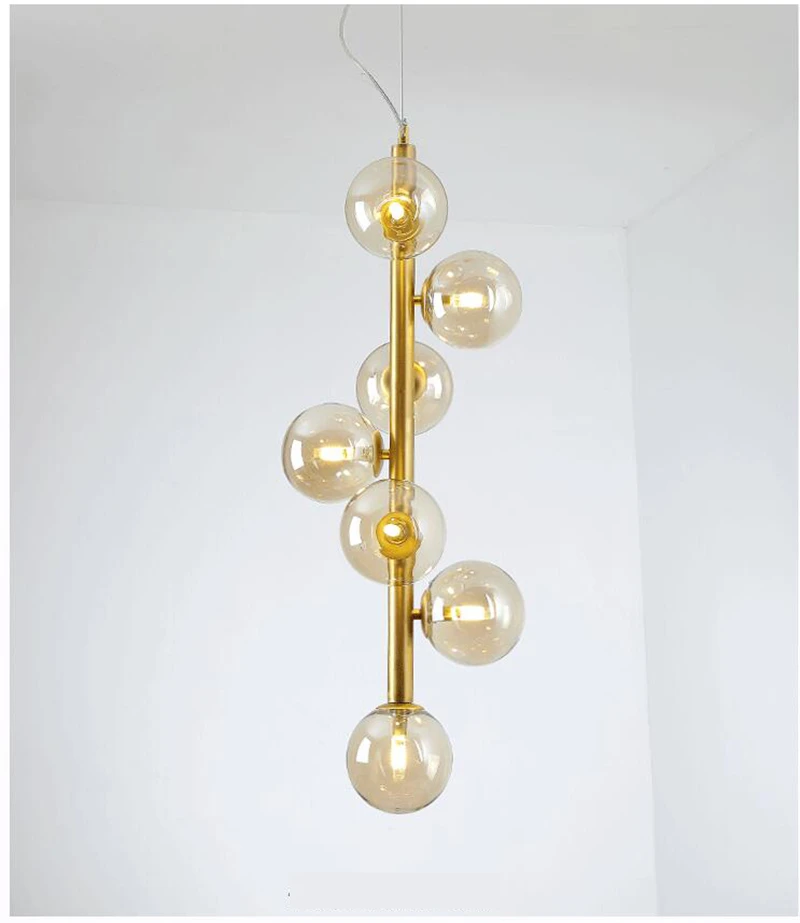 Современные подвесные светильники покрытие металлом полосы 7 головок вертикальный флакон светодиодный подвесной светильник пузырьковый