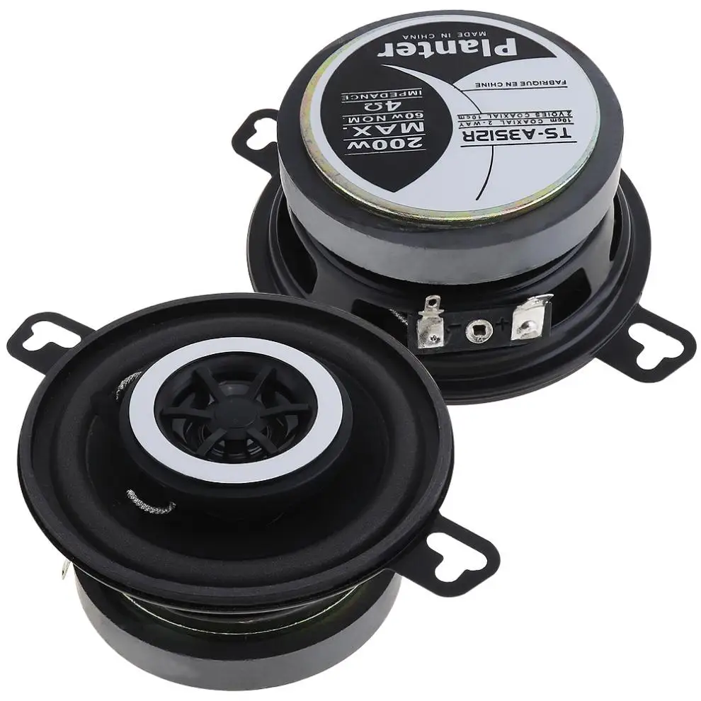 2pcs Universal 3.5 Inch 12V 200W Universal Car Horn with Coaxial Type and Full Frequency for Most Cars, car coaxial speakers