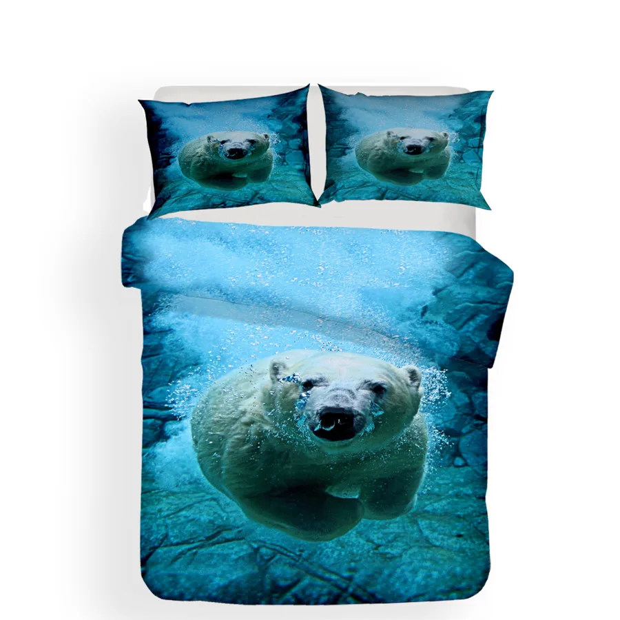 Helengili 3d jogo de cama urso polar