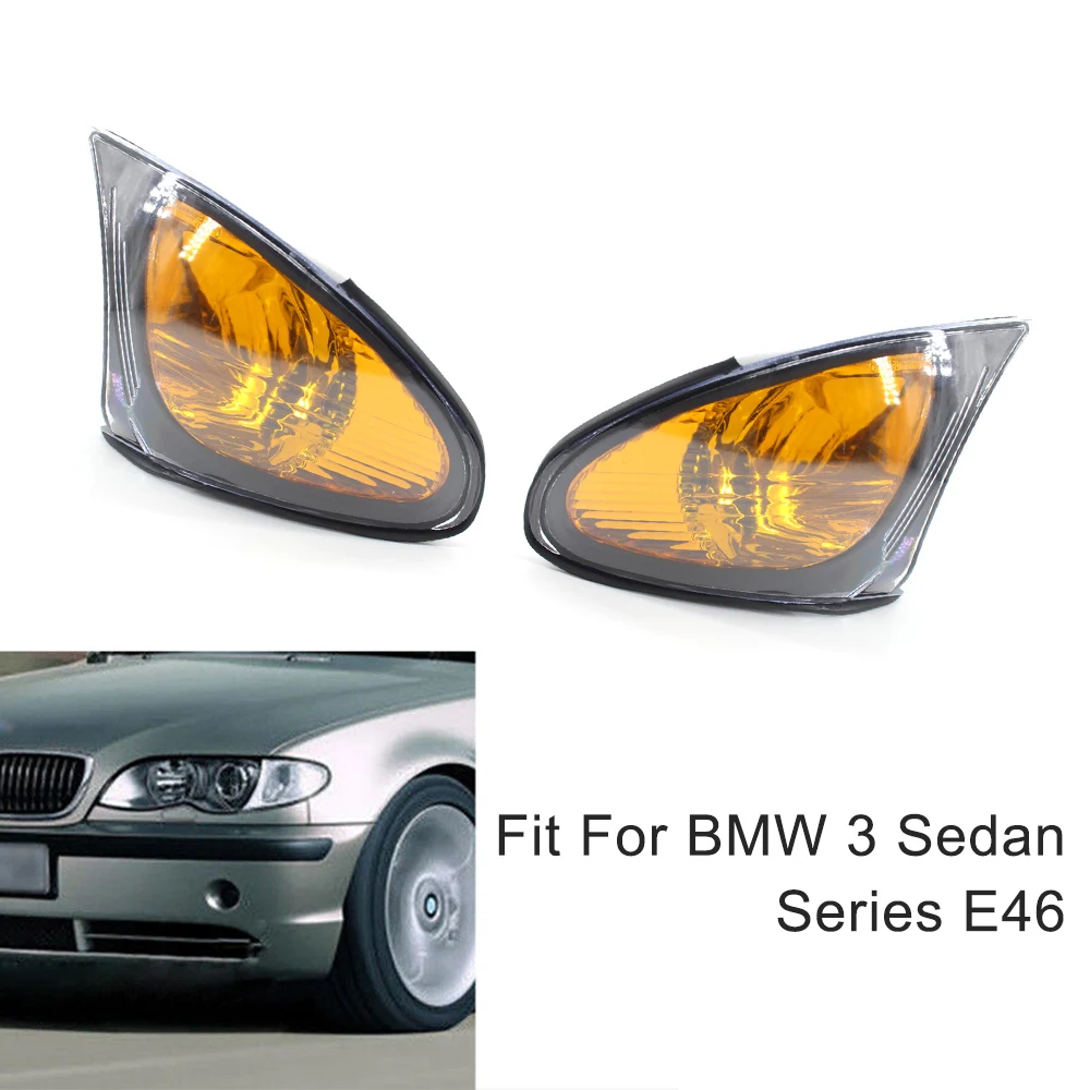Угловой габаритный парковочный светильник, правый/левый, желтый, отделка 63136915382, подходит для BMW 3 серии E46 2002-2005, автомобильные аксессуары