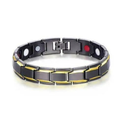 Терапевтический энергетический лечебный браслет из нержавеющей стали, магнитный терапевтический браслет, модный Титановый стальной мужской браслет для пары