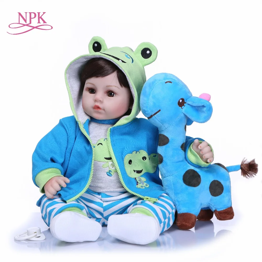 

NPK 47CM Newborn Reborn Baby Dolls Silicone Soft Cloth Body toddler Doll For Girls Princess Kid Fashion Bebes Reborn Dolls