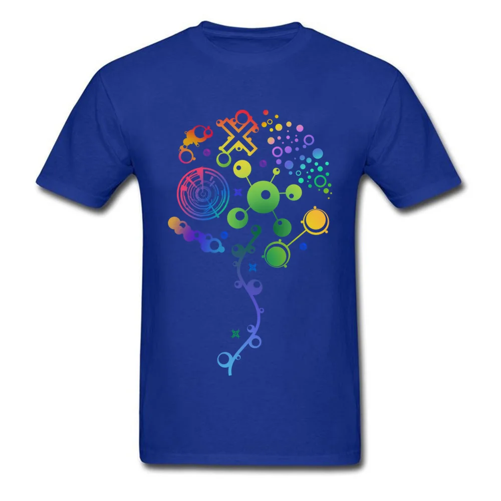 Tree Simple Style ostern Day Pure Cotton Crew Neck Men Tops Shirt Casual T Shirt Cute Short Sleeve Top T-shirts Tree blue