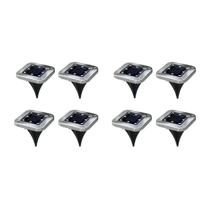 4 шт. 8LED открытый садовый светильник на солнечных батареях лампа для дорожки на участке настенная лампа диск солнечной энергии погребенный