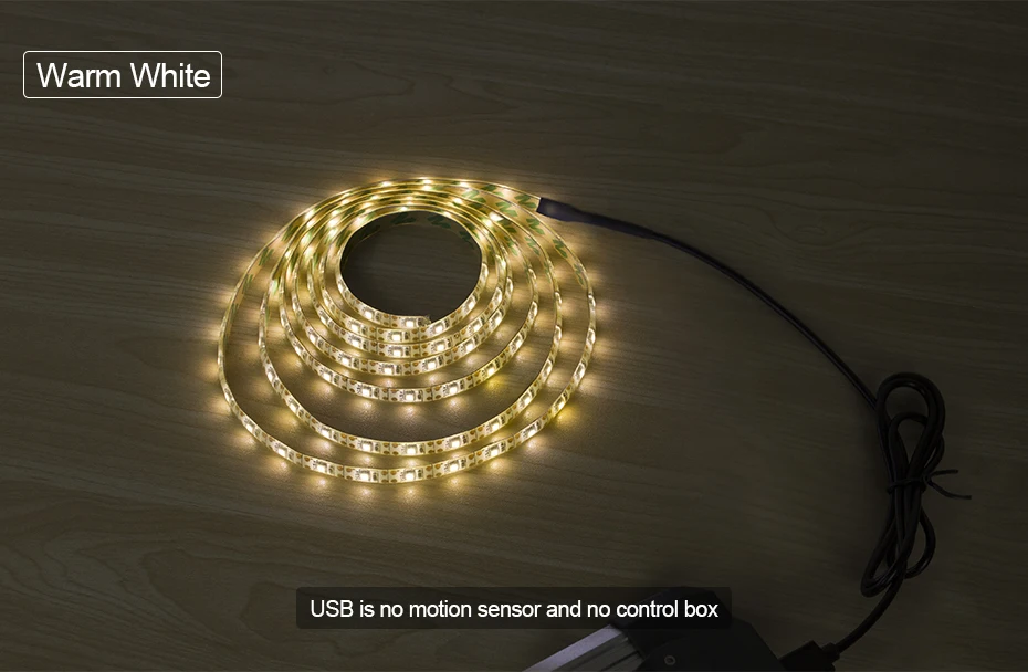 Гибкий светодиодный светильник 2835SMD USB, водонепроницаемый IP65 датчик движения, светодиодный ленточный светильник s 1 м/2 м/3 м, 60 светодиодов/м, светодиодная лента