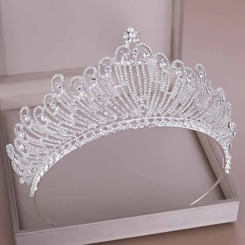 

FORSEVEN Luxury European Large Rhinestones Bridal Bride Wedding Birthday Tiaras Queen Princess Crown Hair Jewelry Accessories