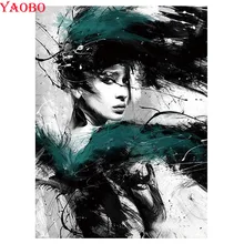 DIY алмазная живопись на заказ фото вышивка крестиком 5D рукодельные работы полный квадрат/Круглая Мозаика Алмазная вышивка абстрактная женщина