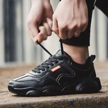 

ARUONET NEW Brand Top Quality Men's Leather Casual Shoes Men Plus Size Breathable Sneakers Designer Students Flats Bambas Hombre