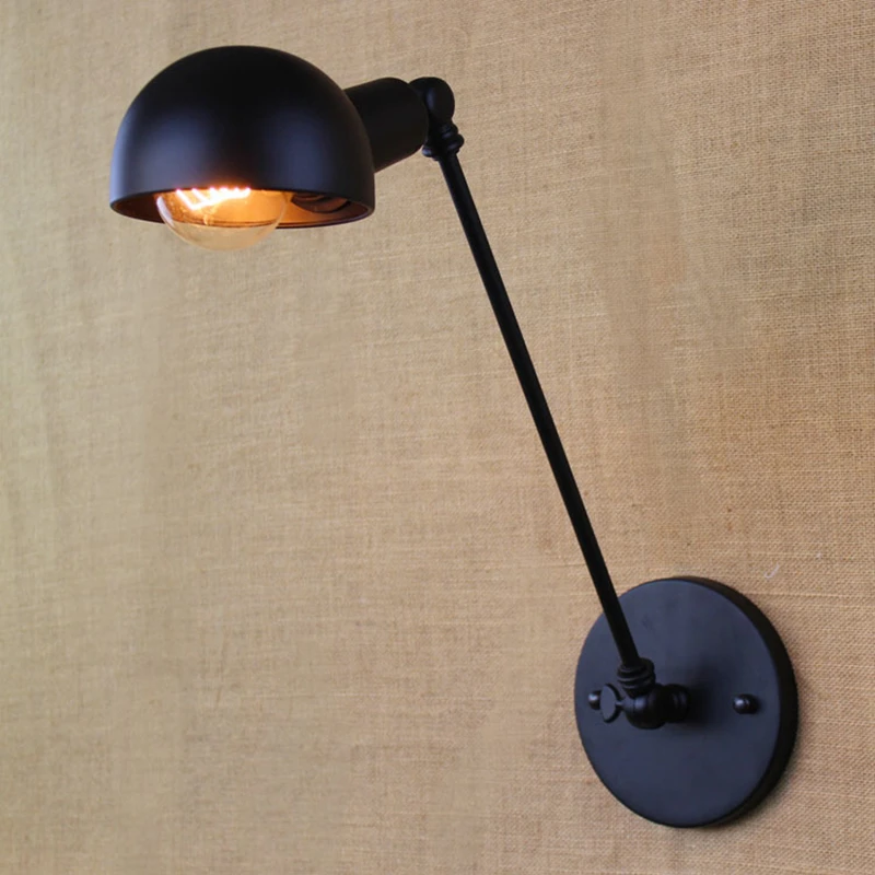 LOFT Nordic Vintage Wall Lamp Classic Black Art Sconce Adjustable