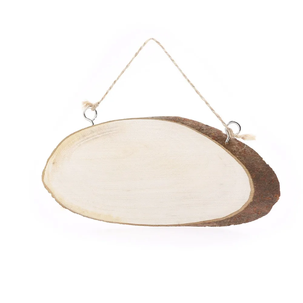 ANGRLY Slice LOVE WORD Hanging Wall Plaques Oval Tree Log with 2 Hooks and Rope Wedding Decoration (Wood Color) | Дом и сад