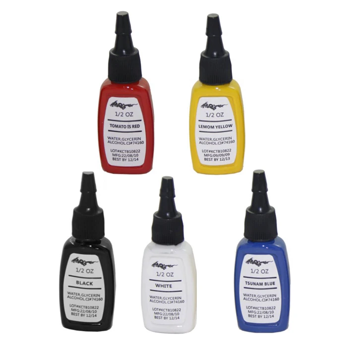 5pcs tattoo permanent makeup kit tattoo ink set 15ml colors tattoo ink