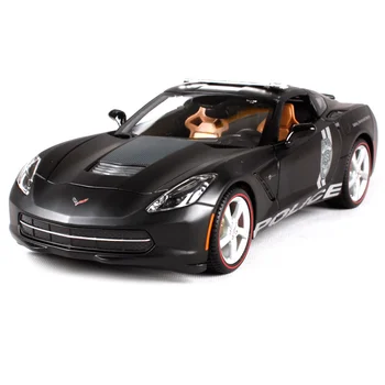 

Maisto 1:18 2014 corvette stringray car diecast for police luxury black motorcar diecast car models for men collection 36212