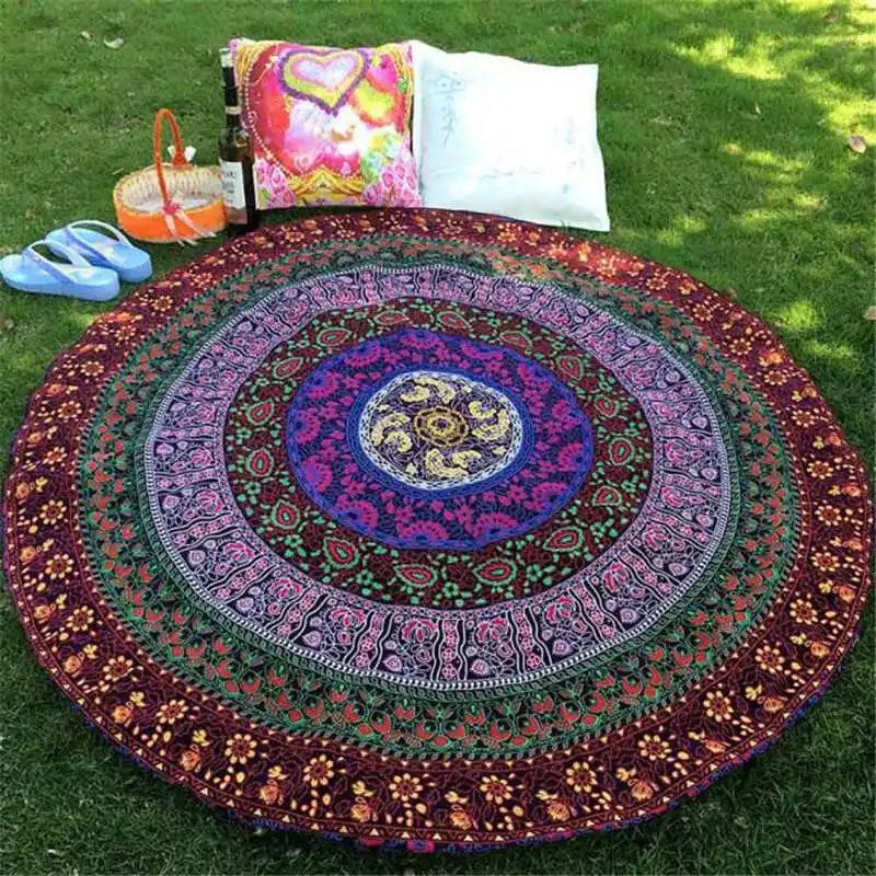 New Beach Cover Up Bikini Boho Summer Dress Swimwear Bathing Suit Yoga Mat Bohemian Blanket Tablecloth Printed Towel Beach A22# (4)