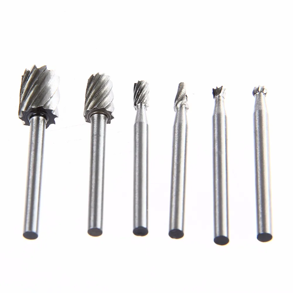 

6pcs Dremel Rotary Tool Mini Drill Bit Set Cutting HSS Routing Router Grinding Bits for Woodworking Knife Wood Carving Tools Kit