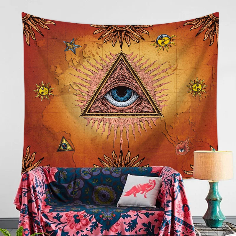 

Tapestry Wall Hanging Evil Eye Indian Mandala Bohemian Boho Cloth Tapestries Bedroom Dorm Decor
