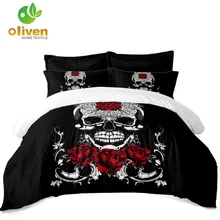 Girls Sugar Skull Bedding Set Red Rose Flowers Print Duvet Cover Ladies Sweet Bed Cover King Queen Pillowcase Home Decor D49 Girls Sugar Skull Bedding Set Red Rose Flowers Print Duvet Cover Ladies Sweet Bed Cover King Queen Pillowcase Home Decor D49