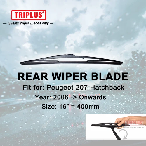 

Rear Wiper Blade for Peugeot 207 Hatchback (2006-Onwards) 1pc 16" 400mm,Car Rear Windscreen Wipers,for Back Windshield Blades