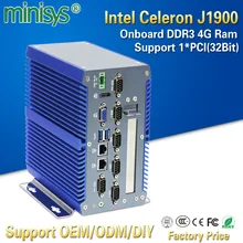 Minisys Smart Intel J1900 четырехъядерный безвентиляторный промышленный мини-ПК на бортовой 4 Гб Ram Dual Lan Ubuntu компьютеры поддержка 1*32 бит PCI