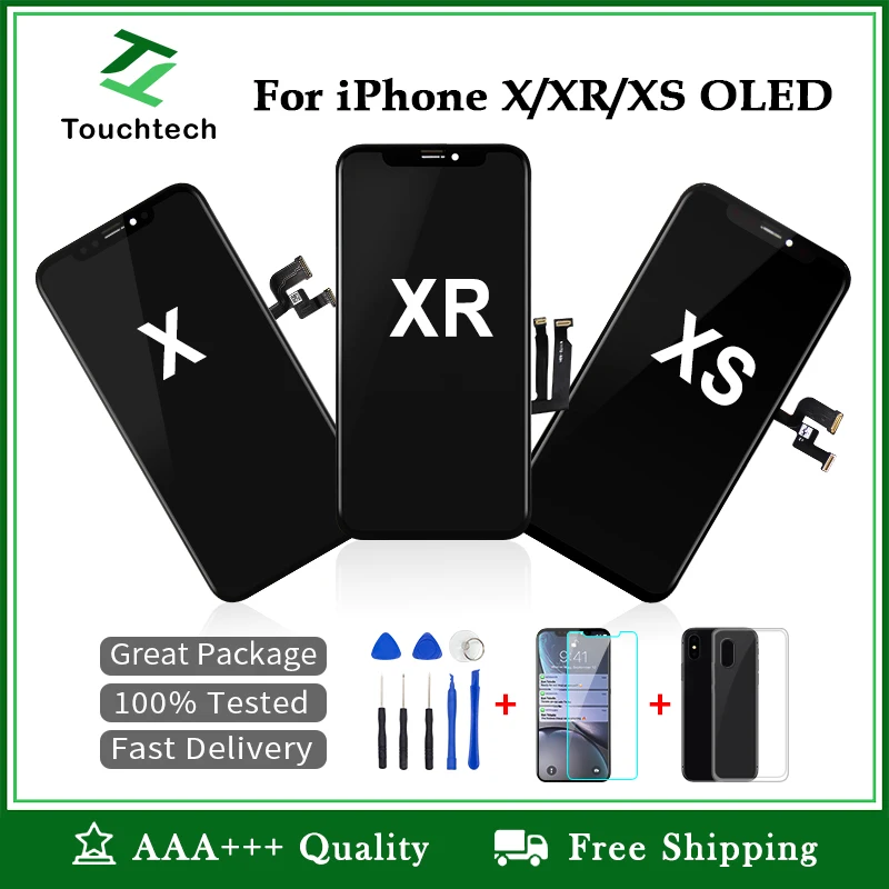 For iPhone X LCD Display With Digitizer Replacement Assembly Parts Black OLED&TFT for iPhone X XR XS Touch Screen No Dead Pixel|Mobile Phone LCD Screens| - AliExpress