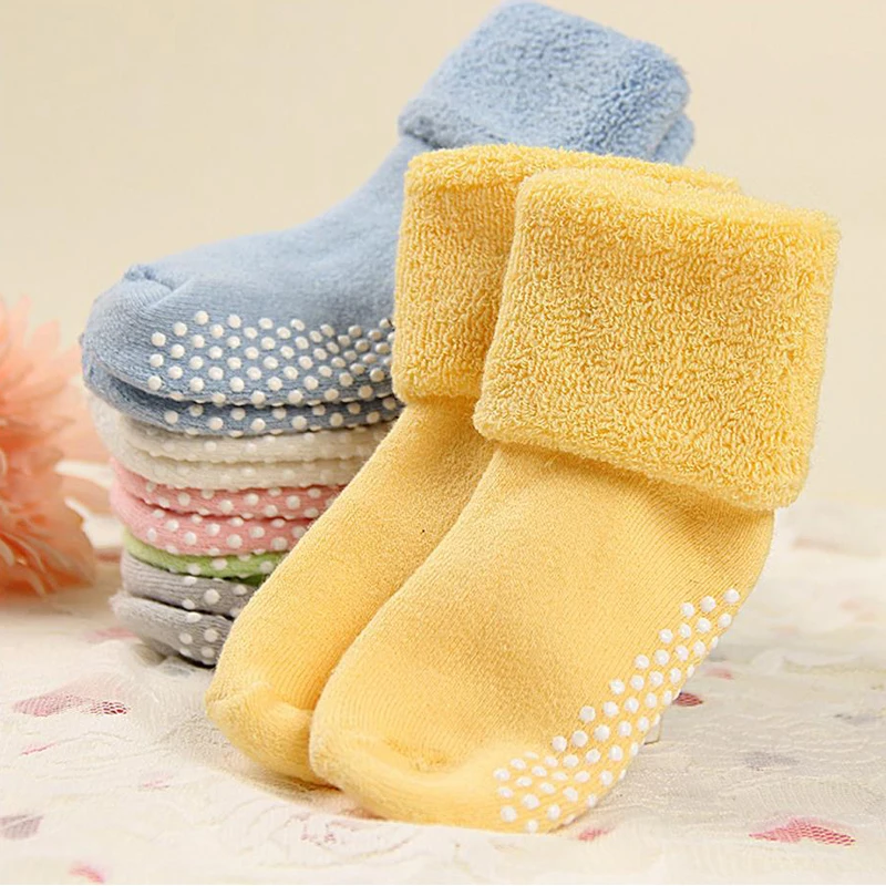 6PCS/lot Unisex Newborn Baby Socks Anti Slip Rubber Sole Socks For