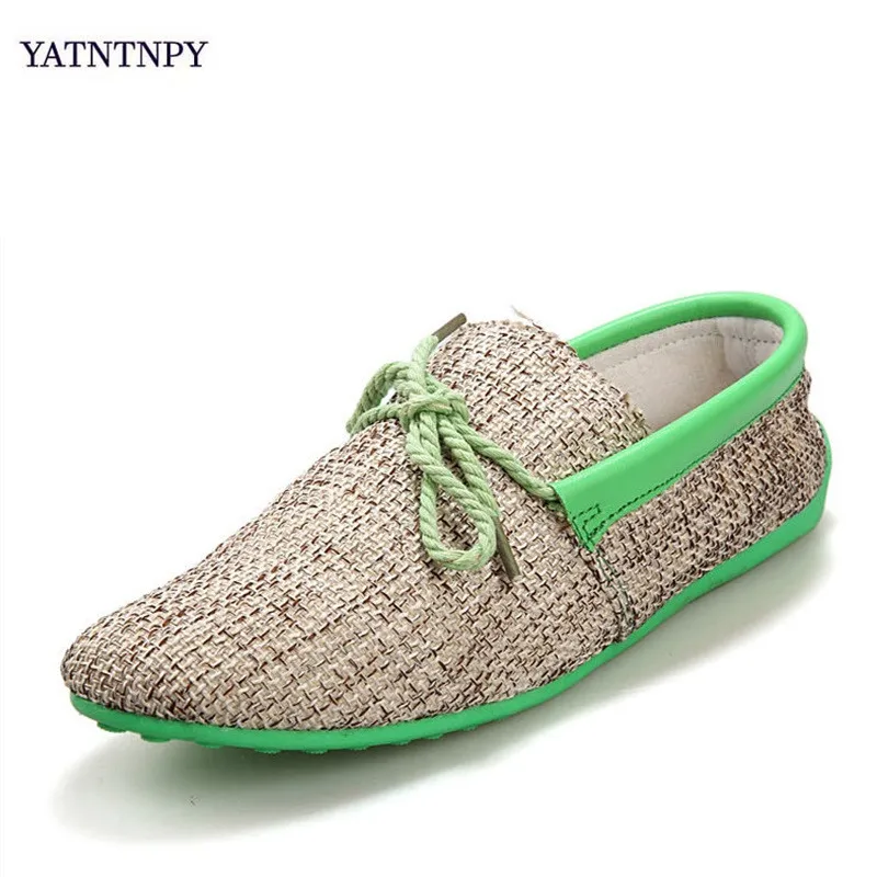 

YATNTNPY Dropshipping Men Shoes Summer Breathable Fashion Weaving Casual Shoes Soft Lace-up Comfort Men's Loafers Driving fashi