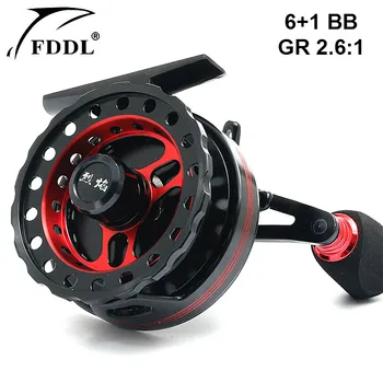 

Left&Right Hand Aluminum Alloy Fly Fishing Reel Lightweight 198g 6+1BB Ball Bearing 2.6:1 Gear Ratio Aluminum Alloy Fishing Reel