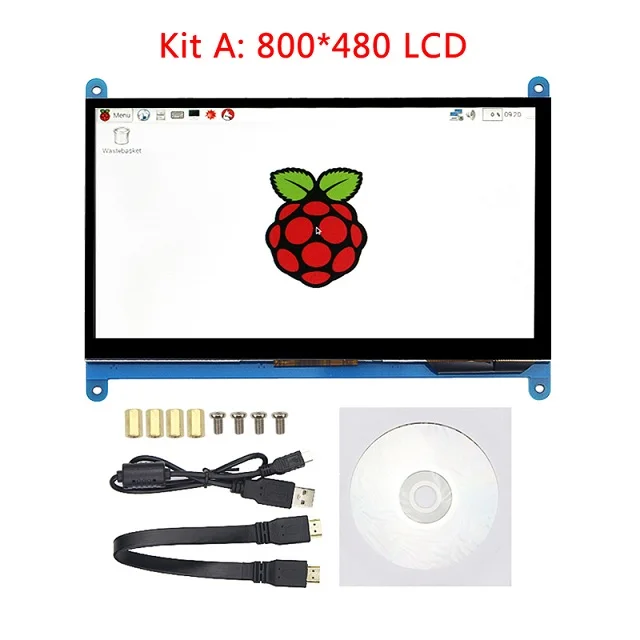 7 дюймов Raspberry Pi 3 Дисплей lcd 800*480 1024*600 Raspberry Pi 4 HDMI сенсорный экран для Raspberry Pi 4 3 Модель B 3B Plus - Цвет: Kit A