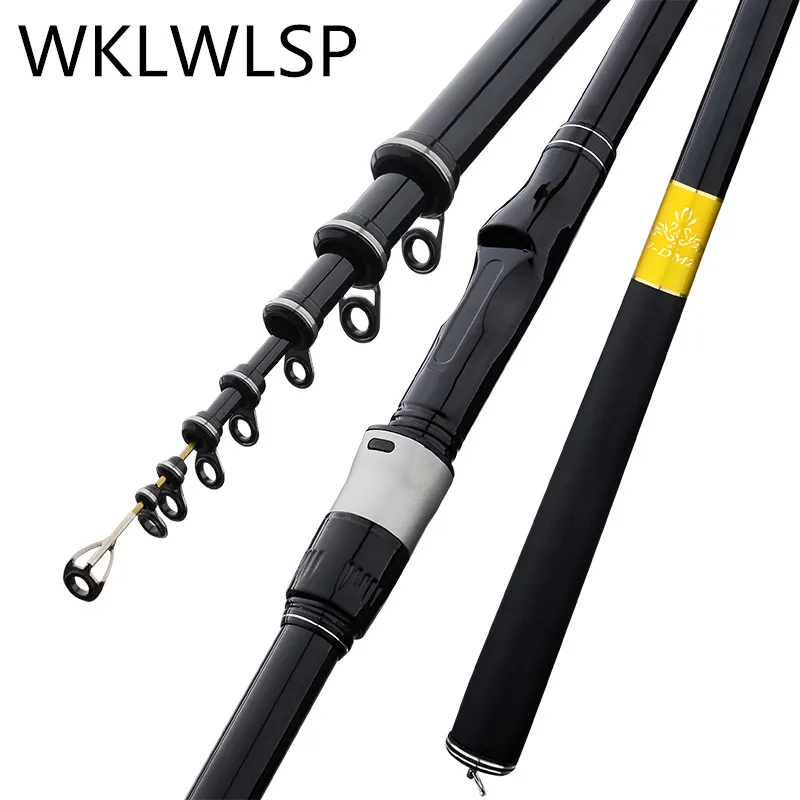 

Portable fishing rod 2.7M4.5M5.4M rotating rod combo strong carbon fiber M power telescopic travel sea boat rock fishing tool