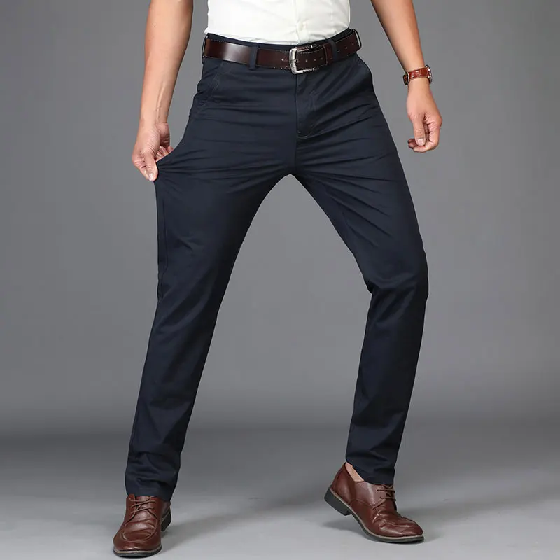 2019 Autumn JEEP Brand Casual Linen Pants Men's Casual Mid Elastic Waist Cotton Pants Fashion Trousers Full Length Straight (29)