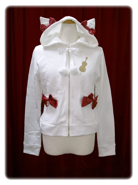 Manteau Lolita Capuche Et Veste Col Fermeture Printemps Mince À Arc Princesse Sweet D'impression Ht031 Doux Automne Glissière 4n5v1wfx