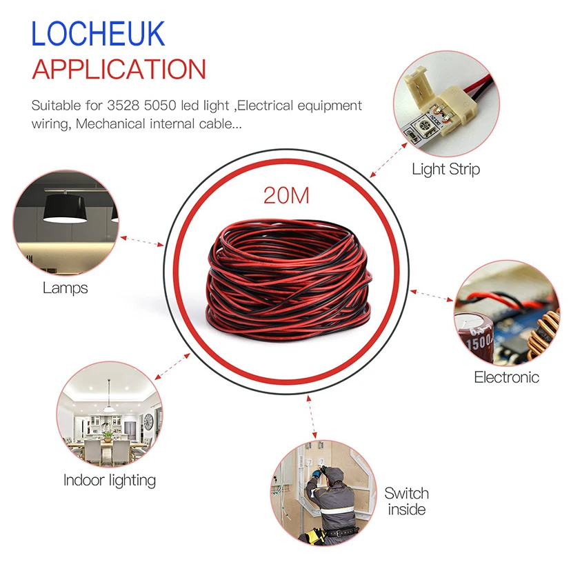 2pin красный+ черный UL1007 22AWG удлинитель ПВХ изолированный Луженая Медь мягкий кабель для светодиодный Электронный электрический DIY украшения