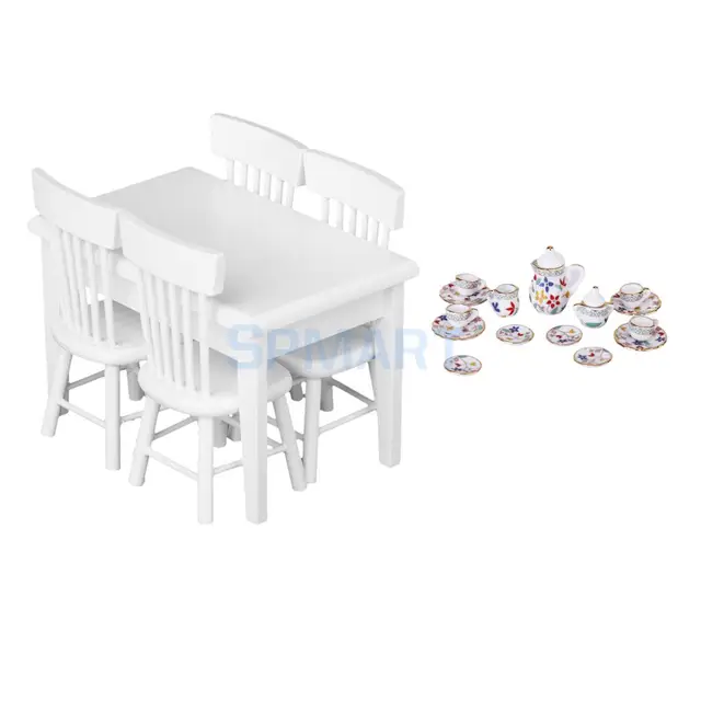 Special Price 1/12 Dolls House Miniature Dining Ware Ceramic Tea Set & Table Chair kitchen Furniture Tableware Room Decor Special Price 1/12 Dolls House Miniature Dining Ware Ceramic Tea Set & Table Chair kitchen Furniture Tableware Room Decor