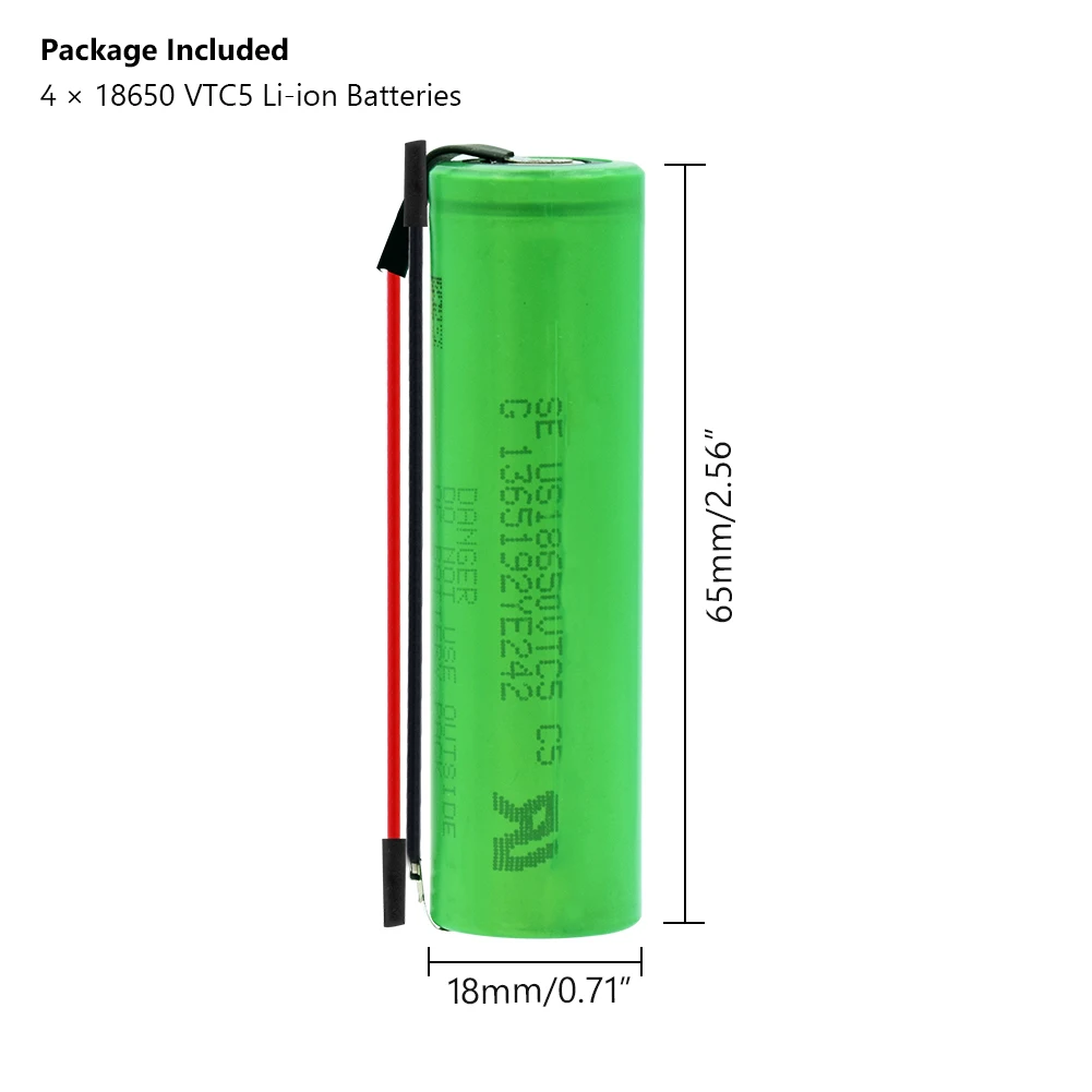 Новая VTC5 18650 батарея 30A высокий расход 3,7 в 2600 мАч US18650VTC5 литиевая 18650 перезаряжаемые батареи для фонарика+ DIY Linie