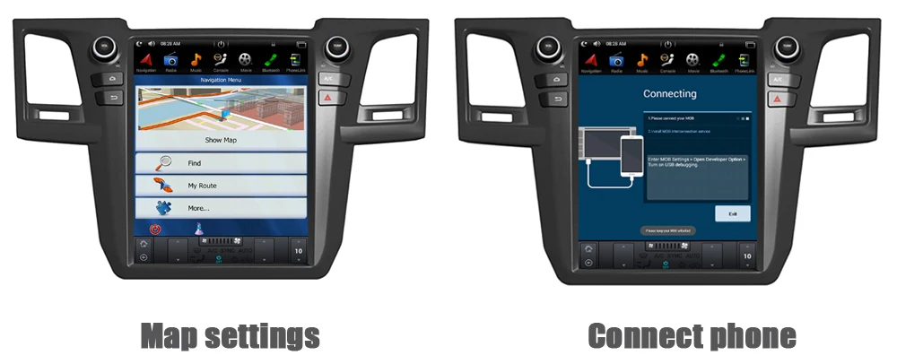 Perfect Liislee Android Tesla vertical For Toyota Fortuner / Hilux SW4 Stereo Car BT Carplay GPS Navi Map Navigation System Multimedia 13