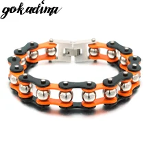 GOKADIMA модные вечерние байкерские из нержавеющей стали мужские бусы пластиковые цепи велосипедный браслет панк ювелирные изделия, WB657