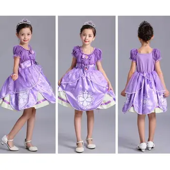 

328Halloween Christmas gift carnaval cosplay costume for kids princess dress sofia skirt fairy tale character acting clothing