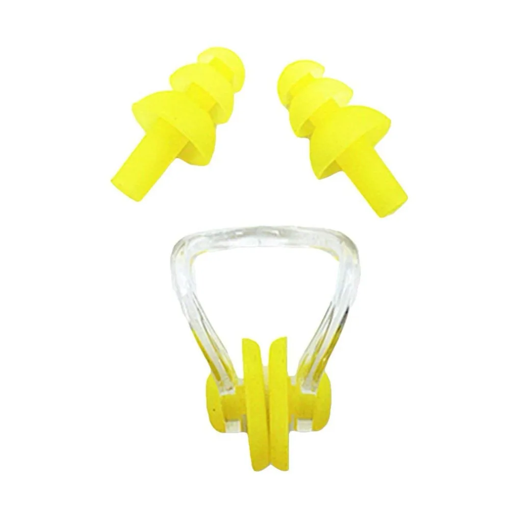 1 Pair Nose Clip Soft Ear Plugs Environmental Silicone Waterproof Dust-Proof Earplugs Diving Water Sports Swimming Accessories