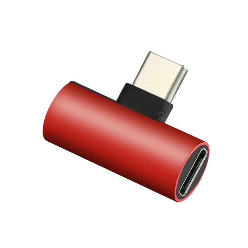 2 в 1 Тип C USB 3,1 аудио зарядка двойной адаптер разветвитель AUX зарядное устройство для наушников AUX преобразователь кабельного разъема адаптер для huawei - Цвет: Red