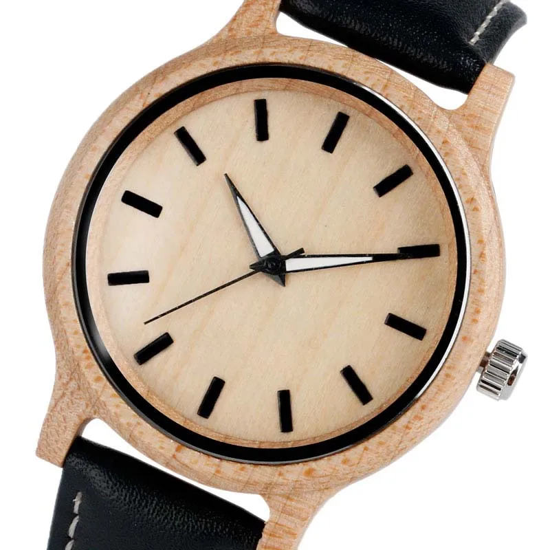 

Casual Wooden Watch Female Novel Bamboo Fashion Quartz Wristwatches Simple Modern Creative Women Nature Wood Clock Montre Femme