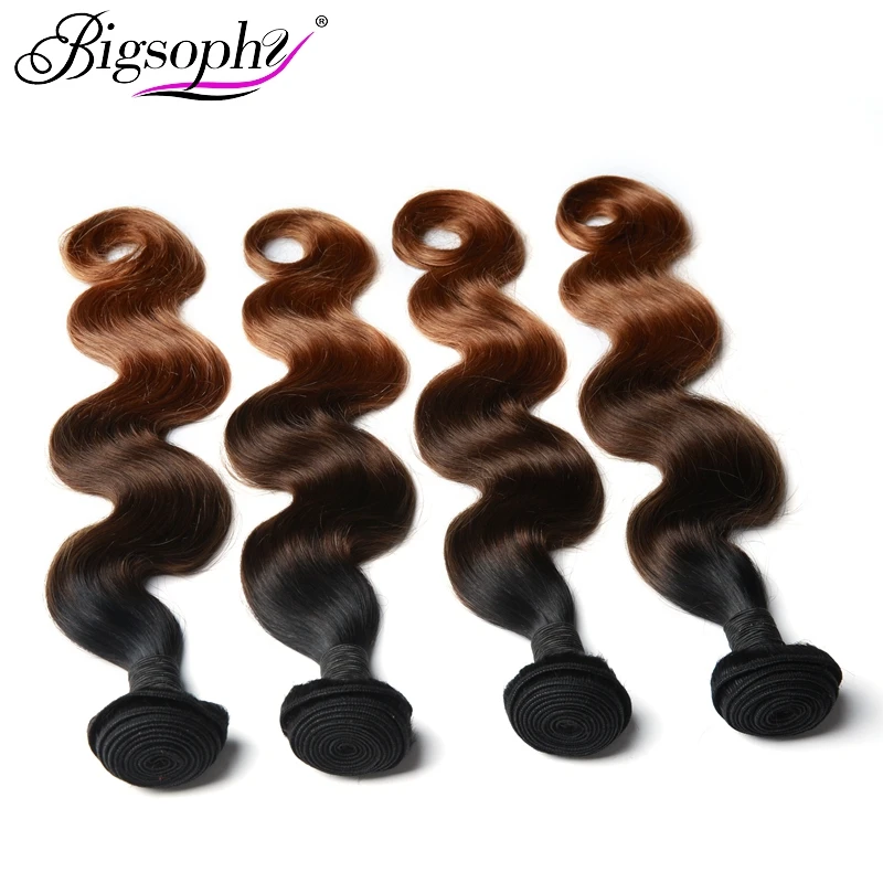 Bigsophy Mongolian Hair Weaving Bundles Human Hair Bundles Body Wave 4pcs Deal Remy Hair Extensions Ombre Color 3 Tone T1B/4/30 Bigsophy Mongolian Hair Weaving Bundles Human Hair Bundles Body Wave 4pcs Deal Remy Hair Extensions Ombre Color 3 Tone T1B/4/30