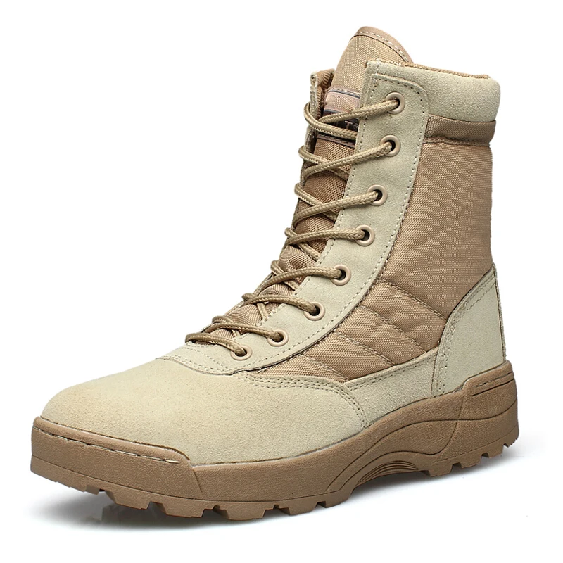 Men Military Leather Boots Special Forces Tactical Desert Combat Boats ...