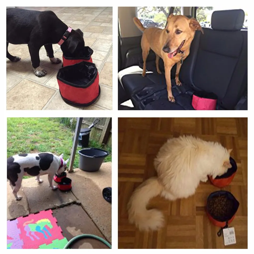 Складные миски для путешествий для собак, кошачий контейнер для еды и розлива воды, 2 в 1, миска для еды для домашних животных, сумка для еды для собак и кошек