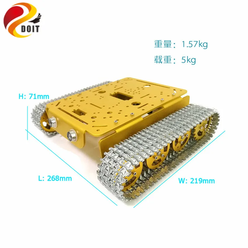 

DOIT All Metal Tracked rc robot Tank Chassis crawler Model Chase caterpillar with DC 9V Motor for Arduino diy educational kit