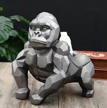 King kong geometric gorilla domineering tissue statue decoration artware sculpture statue decor home decoration accessories scary gorilla king kong figure mask headgear style assorted